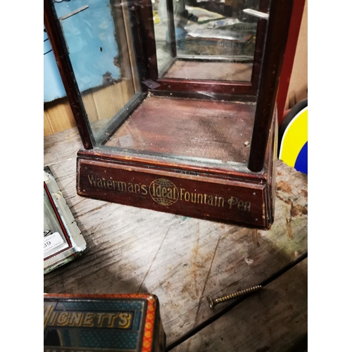 142 - Early 20th. C. Watermans Fountain Pens display cabinet. { 54cm H X 26cm W X 24cm D }.