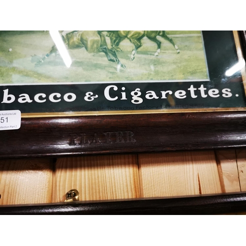 151 - Player's Country Life Tobacco and Cigarettes advertisement in original frame.  { 35cm H X 46cm W }.