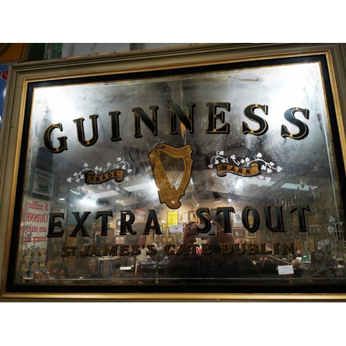 156 - Guinness Extra Stout St James Gate Dublin framed advertising mirror. { 84cm H X 114cm W }.