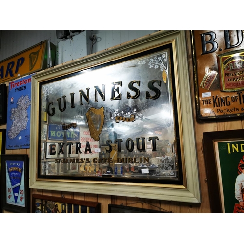 156 - Guinness Extra Stout St James Gate Dublin framed advertising mirror. { 84cm H X 114cm W }.