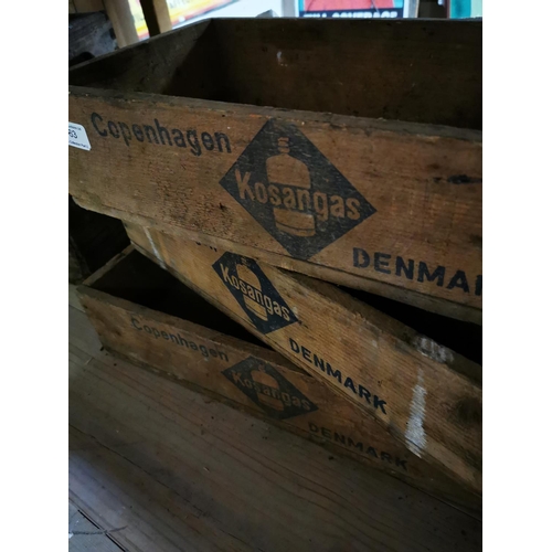 163 - Three Kosangas wooden advertising crates and a Watney Man wooden advertising crate.