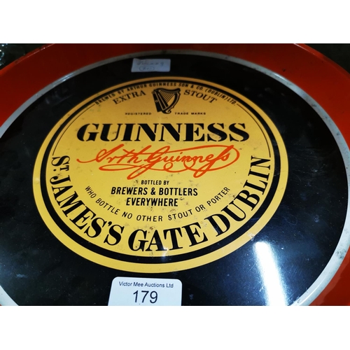 179 - Guinness St James Gate Dublin tinplate drink's tray . { 30cm Dia. }