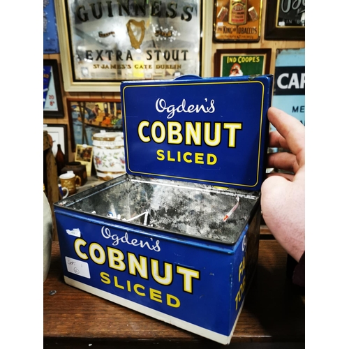 223 - Ogden's Cobnut Sliced Tobacco tin. { 11cm H X 22cm W X 14cm D }.