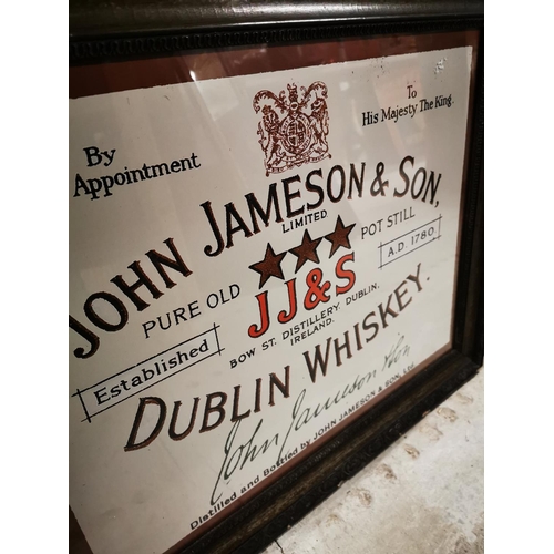 235 - John Jameson Dublin Whiskey framed advertisement. { 58cm H X 69cm W }.