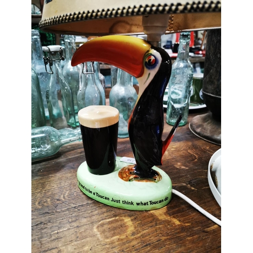 238 - Guinness Toucan Carleton Ware advertising lamp with original shade. { 41cm H }.