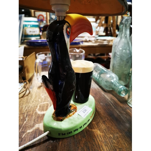 238 - Guinness Toucan Carleton Ware advertising lamp with original shade. { 41cm H }.