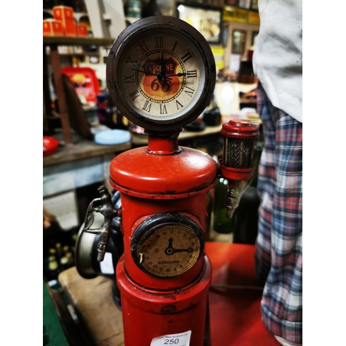 250 - Tinplate model of a Gasoline pump. { 45cm H X 10cm W }.