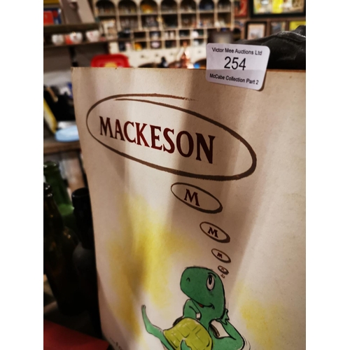 254 - Mackeson For The Certain Glow advertising showcard.  { 38cm H X 25cm W }.