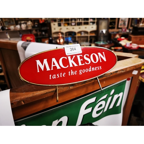 264 - Mackeson Taste The Goodness advertising counter display sign. { 10cm H X 22cm W } .