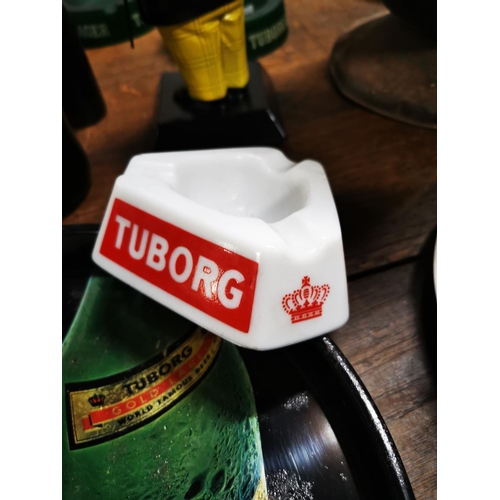 275 - Tuborg tinplate drink's tray and Pyrex ashtray