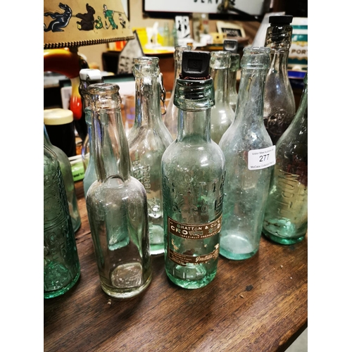 277 - Collection of 19th. C. and early 20th. C. glass mineral bottles  - mainly of Belfast origin.