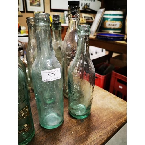 277 - Collection of 19th. C. and early 20th. C. glass mineral bottles  - mainly of Belfast origin.