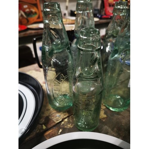 286 - Five 19th. C. Codd bottles.