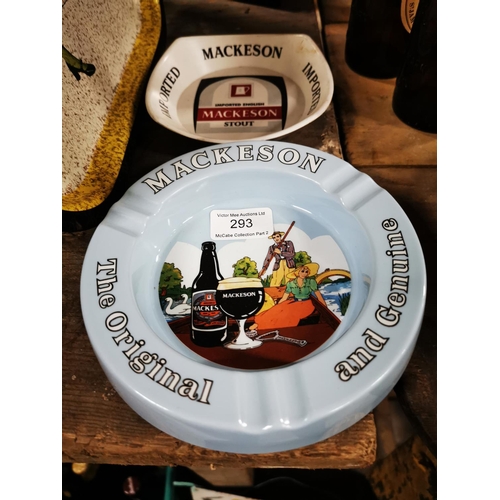 293 - Mackeson's Guinness and Mackeson's stout plastic ashtrays