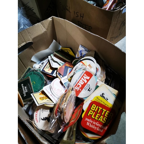 305 - Two boxes of miscellaneous beer mats