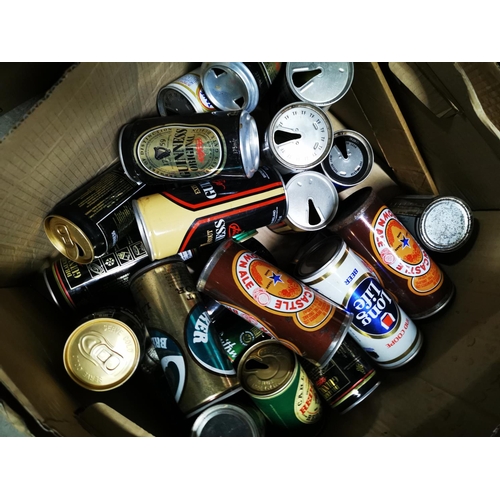 306 - Two boxes of old miscellaneous beer cans.