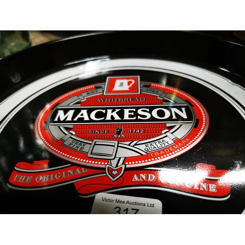 317 - Mackeson's drink's tray  { 30cm Dia }.