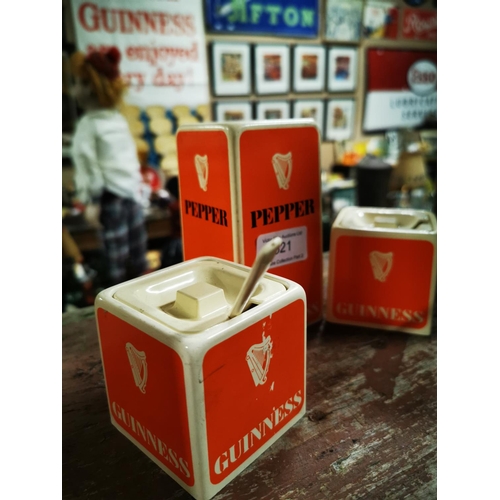 321 - Guinness three piece condiment set.