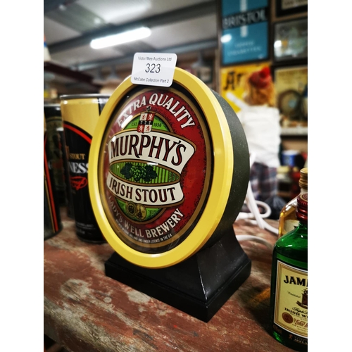 323 - Murphy's Irish Stout counter light.  { 18cm H X 13cm W }.