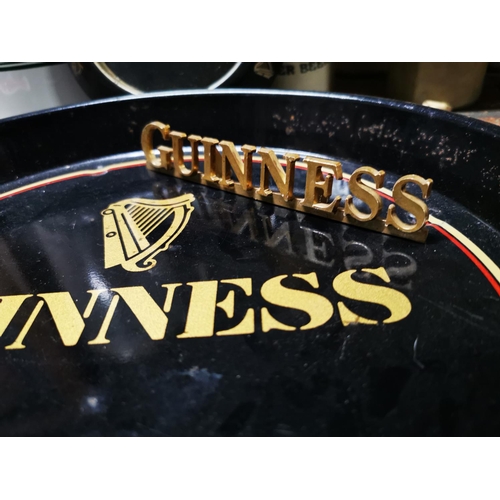 341 - Guinness tinplate ashtray, Guinness tinplate drink's tray. { 30cm Dia } and Guinness shelf advertisi... 