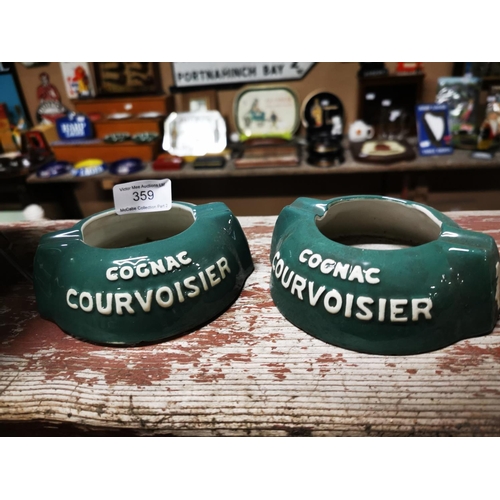 359 - Two Cognac Courvoisier ceramic ashtrays