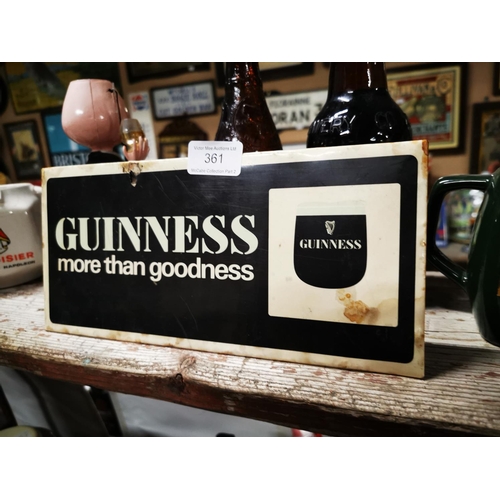 361 - Guinness Is More Than Goodness celluloid shelf advertising sign. { 13cm H  X 28cm W }