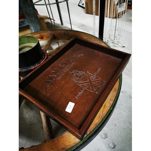 376 - Jameson Premium Irish Whiskey wooden drink's tray . { 31cm W x 22cm L  }