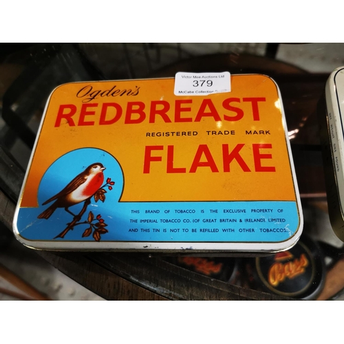 379 - Redbreast Flake advertising tin and Ogden's Spade Ace Cut Cake Tobacco advertising tin. .