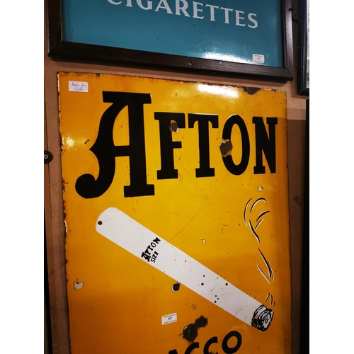 40 - Afton Tobacco pictorial enamel advertising sign. { 91cm H X 60cm W }.