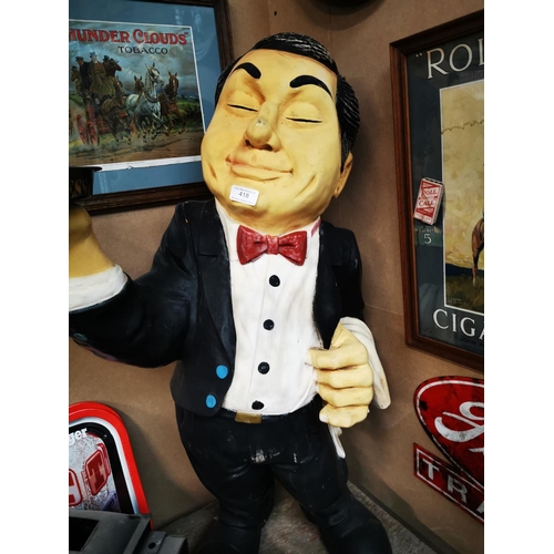 418 - Plaster model of a Waiter { 92cm H X 71cm H }.