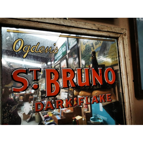 422 - Ogden's St. Bruno's Dark Flake Tobacco advertising mirror. { 57cm H X 47cm W }.