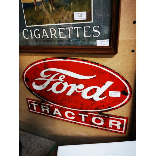 433 - Ford Tractors enamel advertising sign. { 29cm H X 46cm W }.