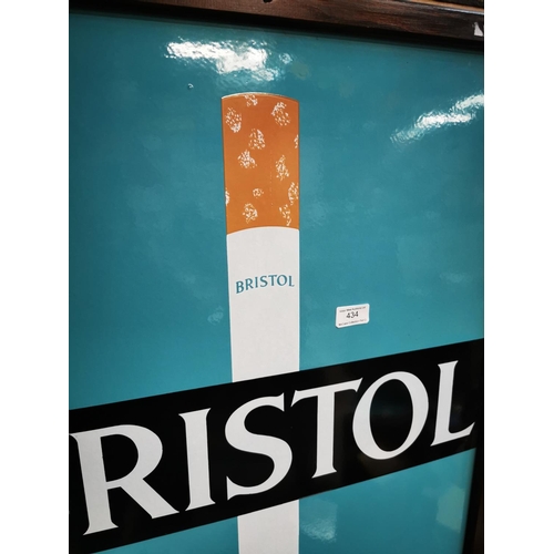 434 - Bristol Tips Cigarettes enamel advertising sign.  { 94cm H  X 63cm W }.