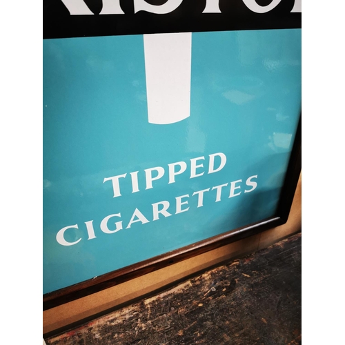 434 - Bristol Tips Cigarettes enamel advertising sign.  { 94cm H  X 63cm W }.