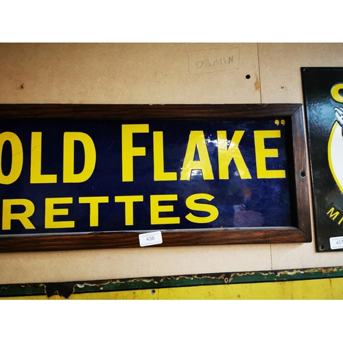 436 - Will's Gold Flake Cigarettes framed enamel advertising sign {24 cm H x 94 cm W}.