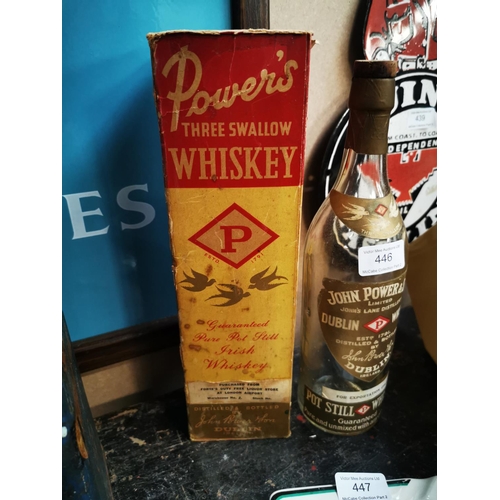 446 - 1960's John Power's Whiskey bottle with original label and box. { Sadly No Whiskey }