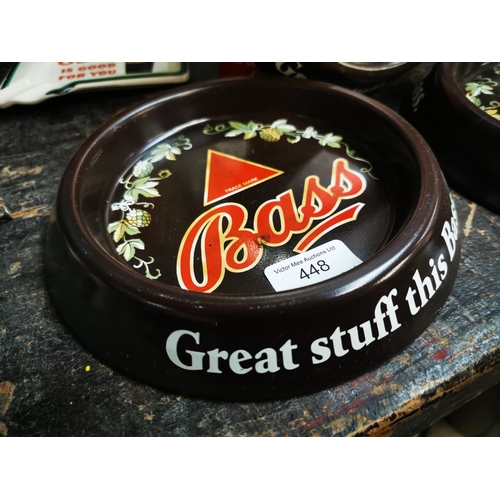 448 - Three Bass tinplate ashtrays