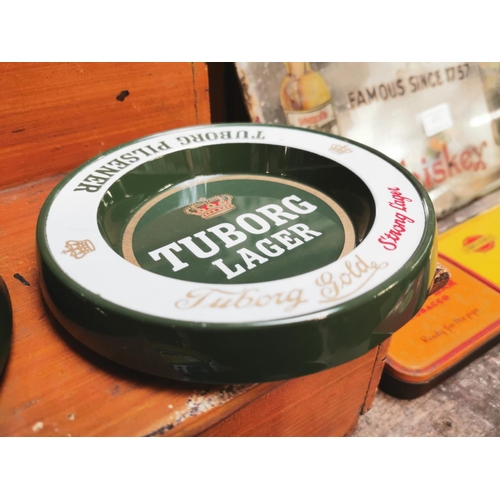 456 - Two Tuborg Lager Perspex ashtrays