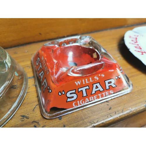 457 - Two Will's glass ashtrays  - Will's Woodbine & Will's Star