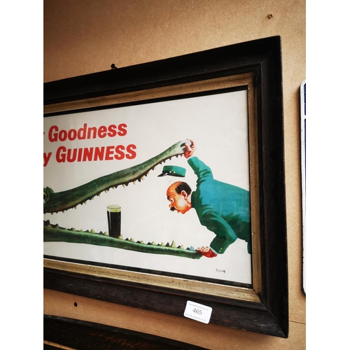 465 - My Goodness My Guinness Crocodile framed advertising print. { 37cm H X 57cm W }.