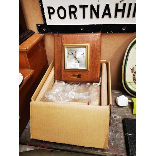 470 - Guinness Barometer in original box.  { 22cm Sq. }.