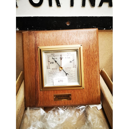 470 - Guinness Barometer in original box.  { 22cm Sq. }.