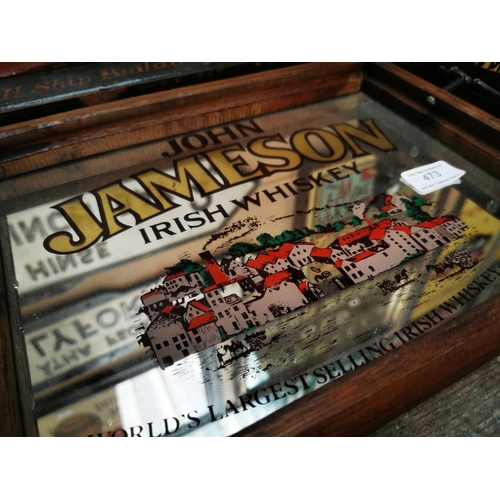 473 - John Jameson Irish Whiskey mirrored drink's tray. { 25cm H X 37cm W }.