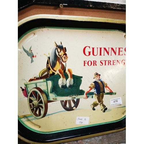 476 - Guinness Carthorse alloy drink's tray  { 32cm L X 41cm W }.