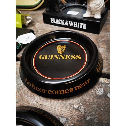 479 - Three Guinness tinplate ashtrays.