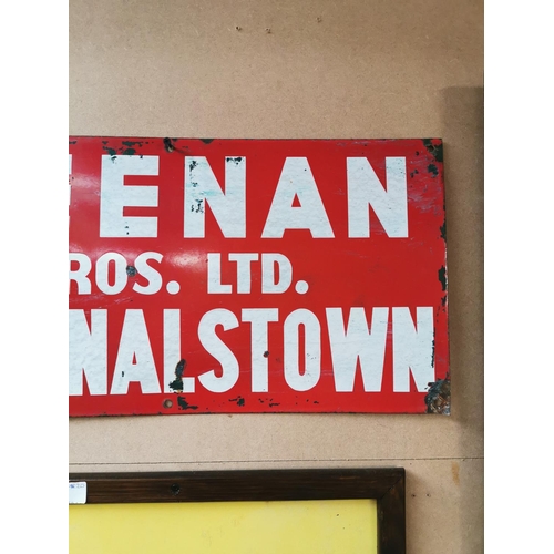 489 - Keenan Bros. Ltd Bagenalstown enamel advertising sign. { 31cm H X 61cm W }.