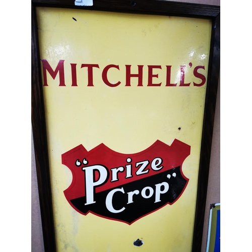 490 - Mitchell's Prize Crop Cigarettes framed advertising sign. (93 cm H x 48 cm W).