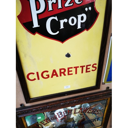 490 - Mitchell's Prize Crop Cigarettes framed advertising sign. (93 cm H x 48 cm W).