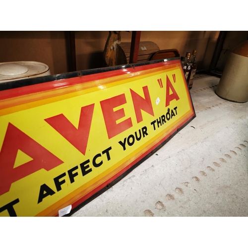 492 - Craven A Will Not Affect Your Throat enamel advertising Sign. { 38cm H X 162cm W }.