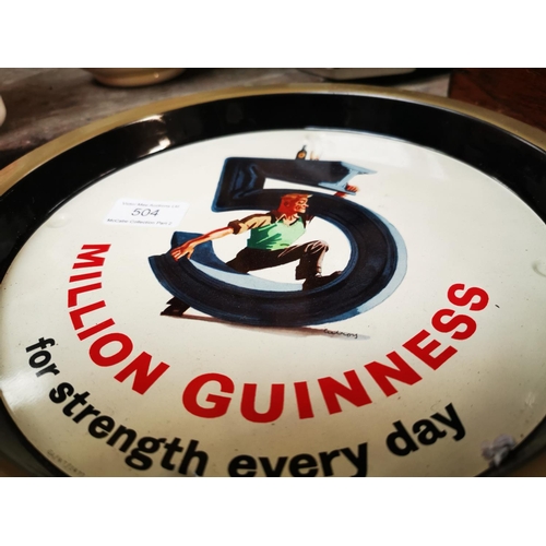 504 - Five Million Guinness For Strength Everyday tinplate drink's  tray. { 27cm Dia }